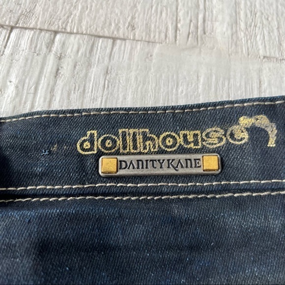 Dollhouse x Danity Kane low rise skinny jeans size 3 dark wash faux leather‎ - Picture 3 of 14